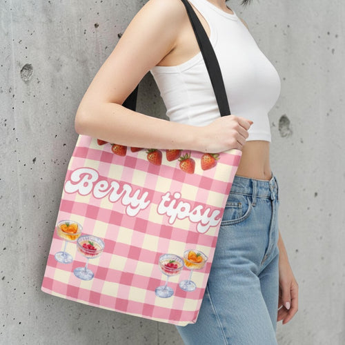Berry Tipsy Strawberry Tote Bag