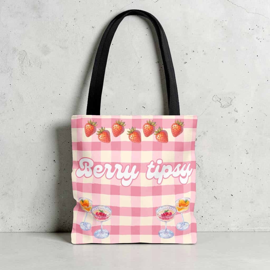 Berry Tipsy Strawberry Tote Bag