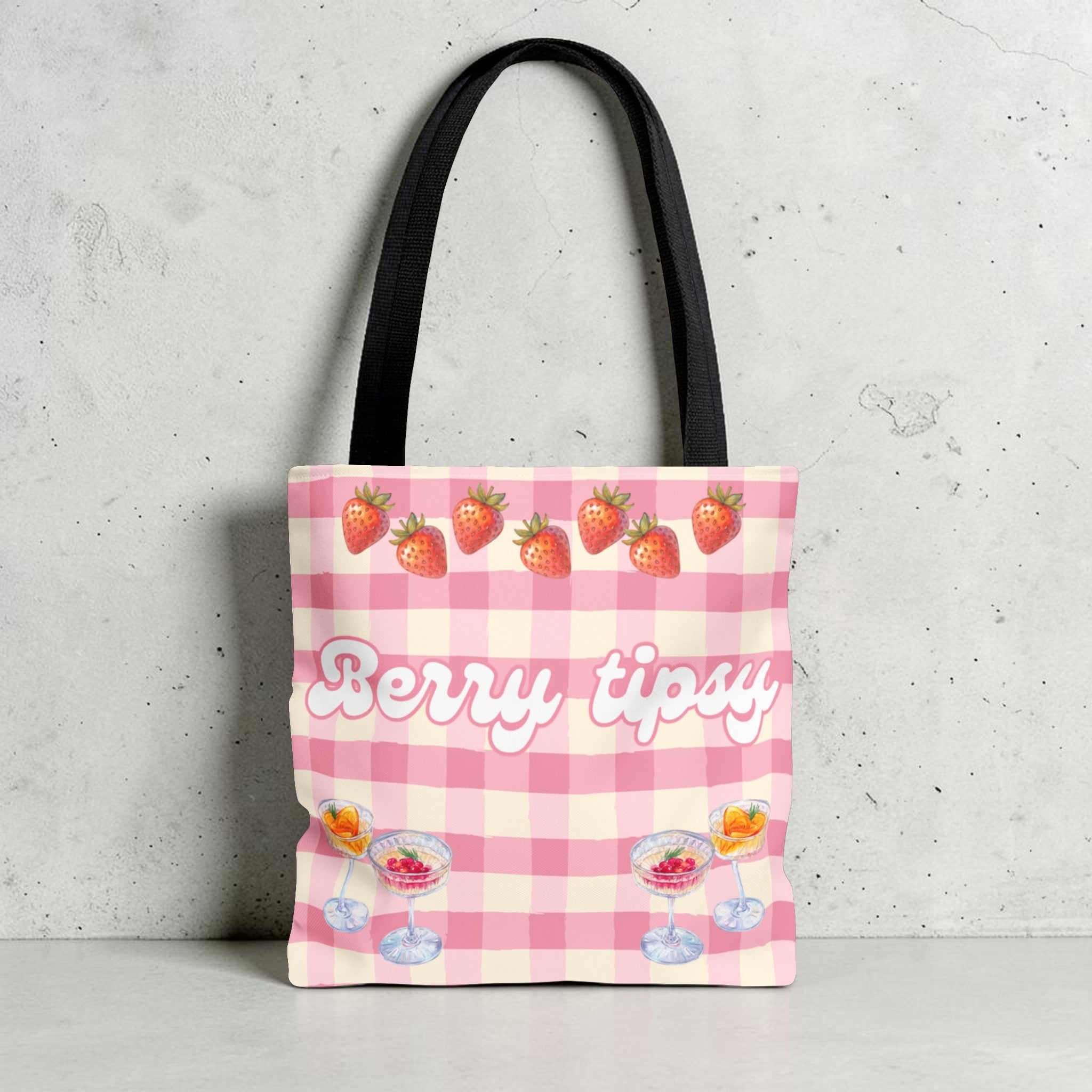 Berry Tipsy Strawberry Tote Bag