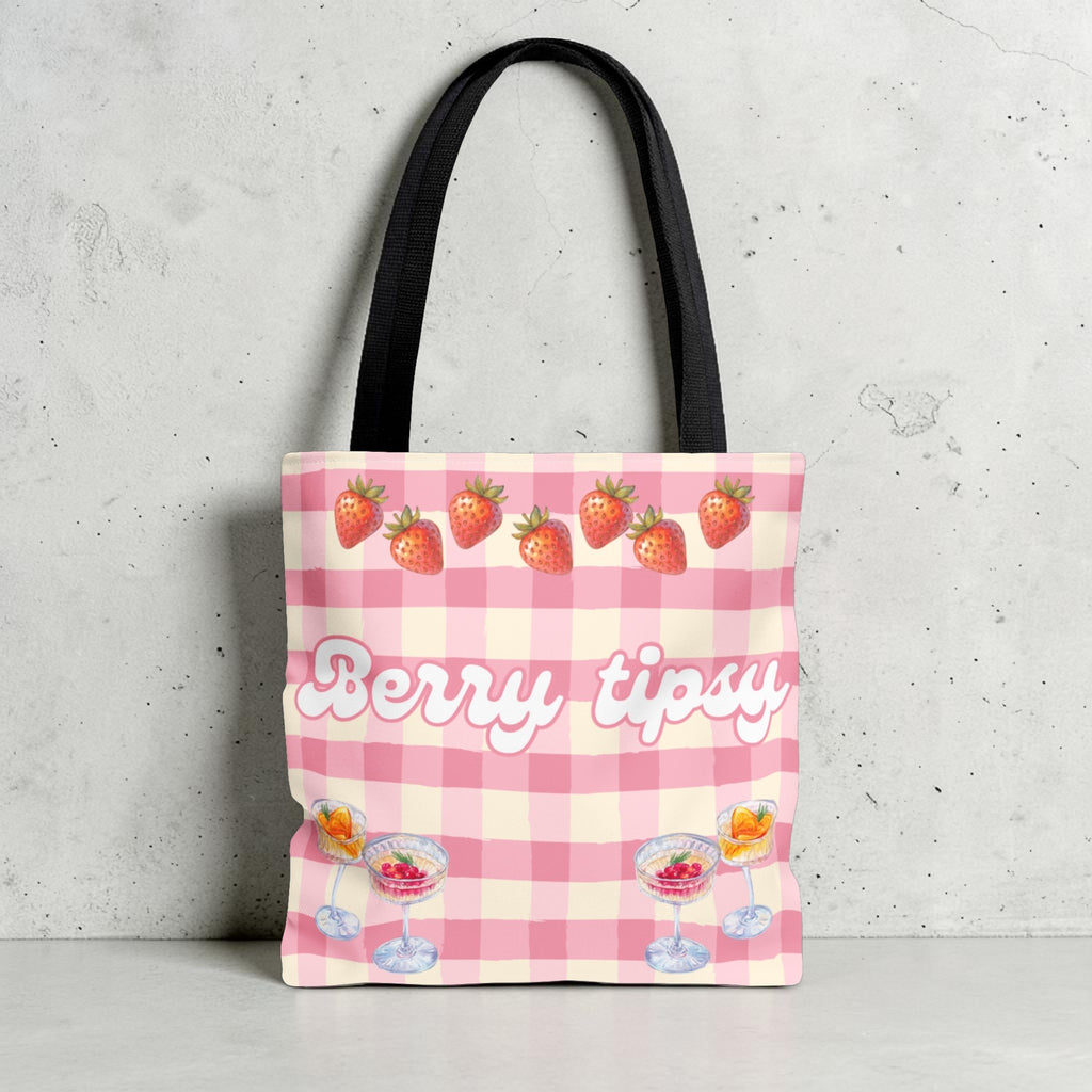 Berry Tipsy Strawberry Tote Bag