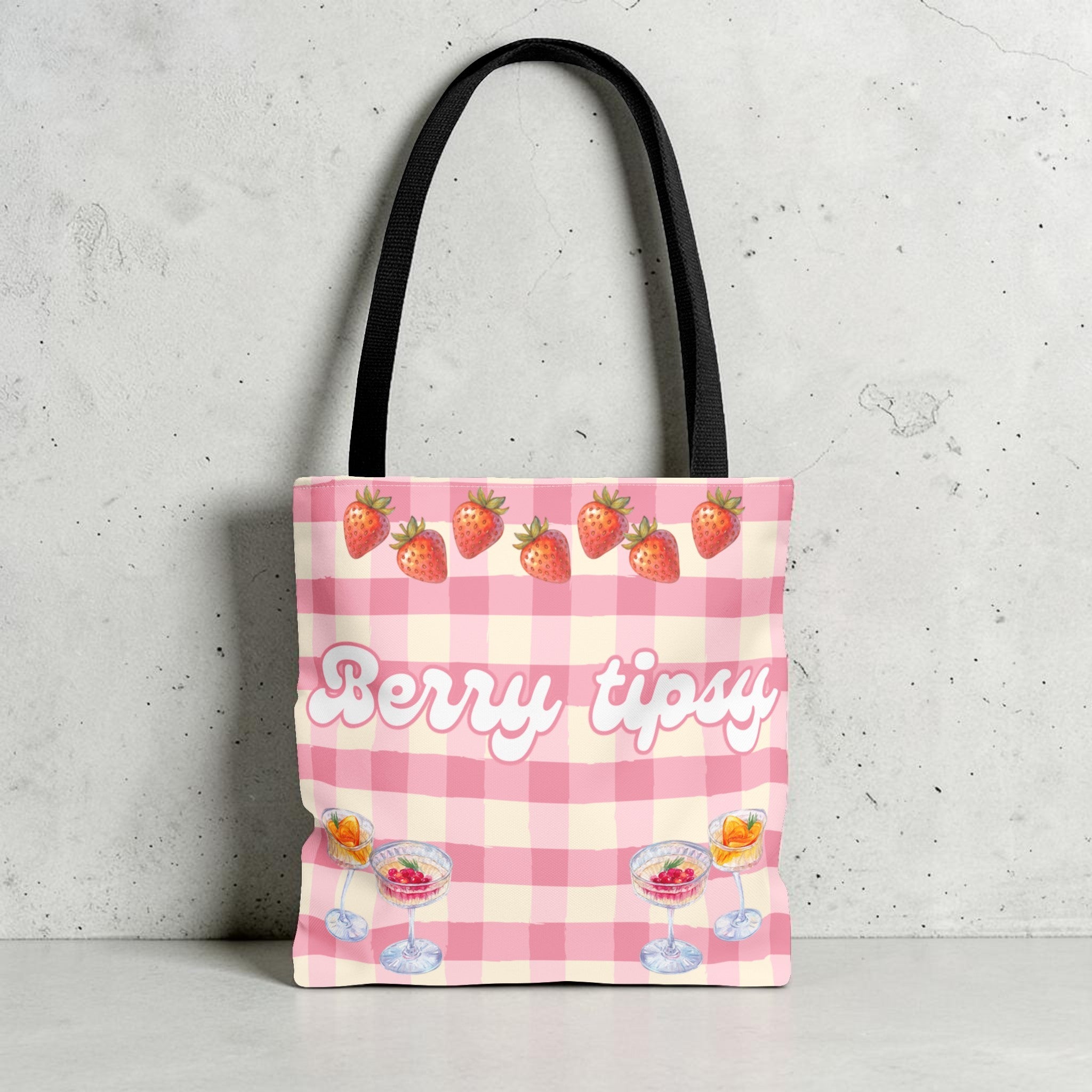 Berry Tipsy Strawberry Tote Bag