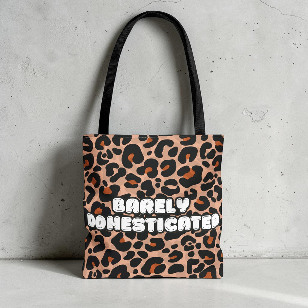 Barely Domesticated Leopard Tote Bag