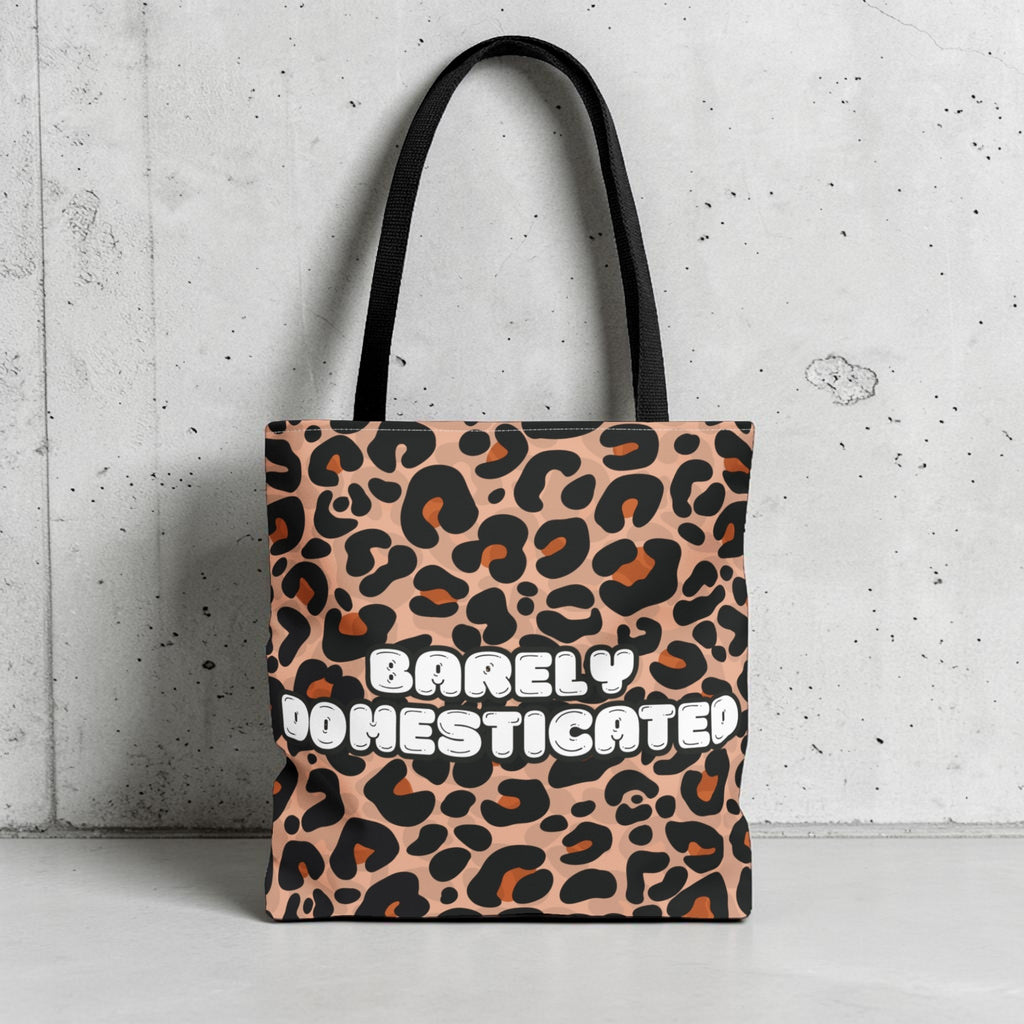 Barely Domesticated Leopard Tote Bag