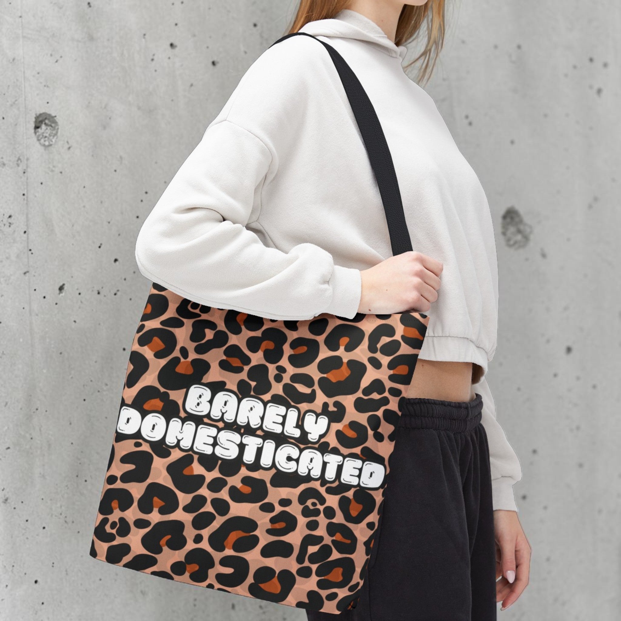 Barely Domesticated Leopard Tote Bag