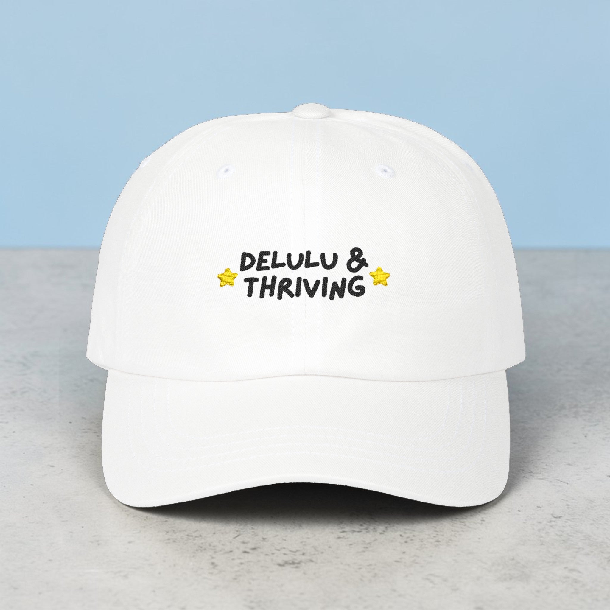 Delulu & Thriving Dad Cap Embroidered